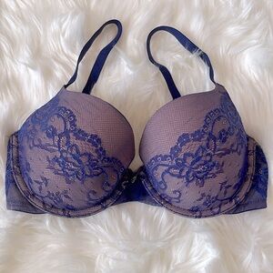 Victoria’s Secret Lined Lace Demi Violet Blue 34D